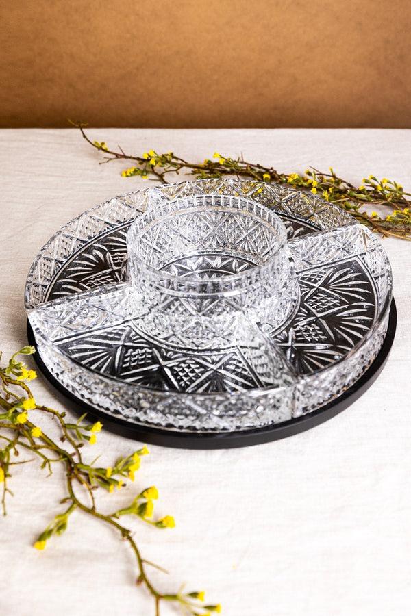 Carraig Donn Trinity Dark Wood Base Susan Serving Set