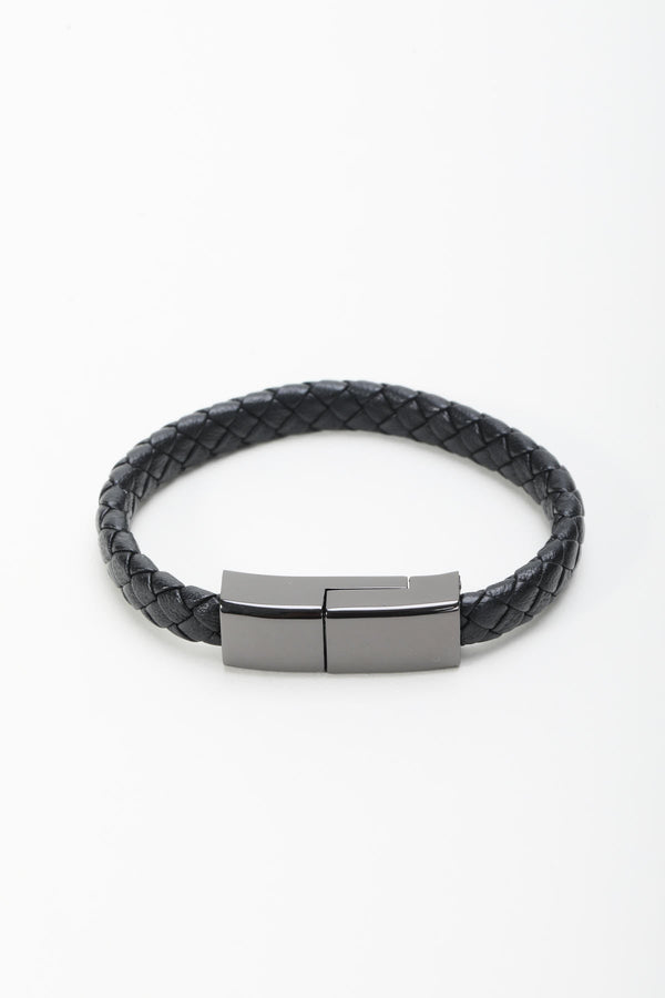 Carraig Donn USB-ISO Charging Cable Bracelet In Black