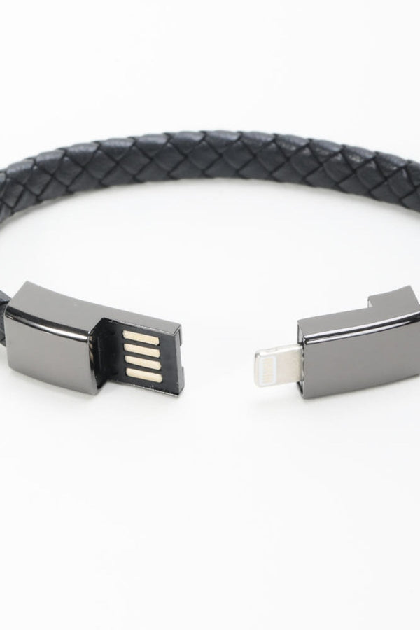 Carraig Donn USB-ISO Charging Cable Bracelet In Black