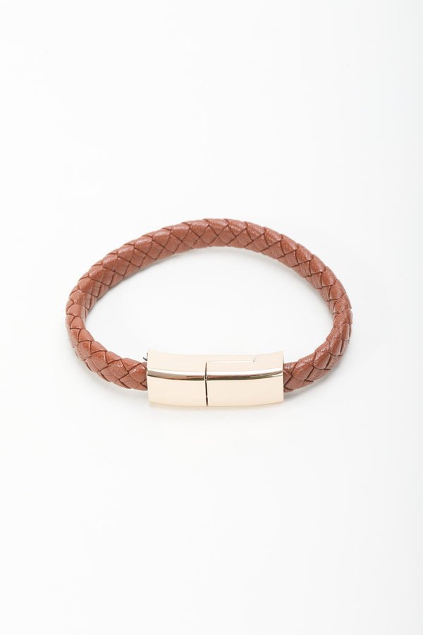 Carraig Donn USB-ISO Charging Cable Bracelet In Brown
