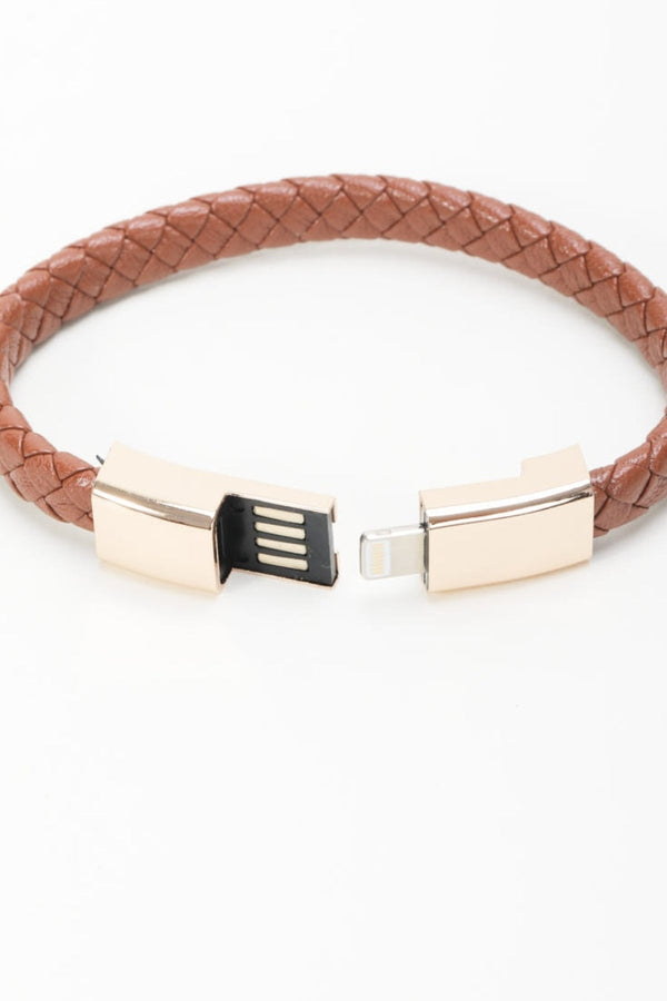 Carraig Donn USB-ISO Charging Cable Bracelet In Brown