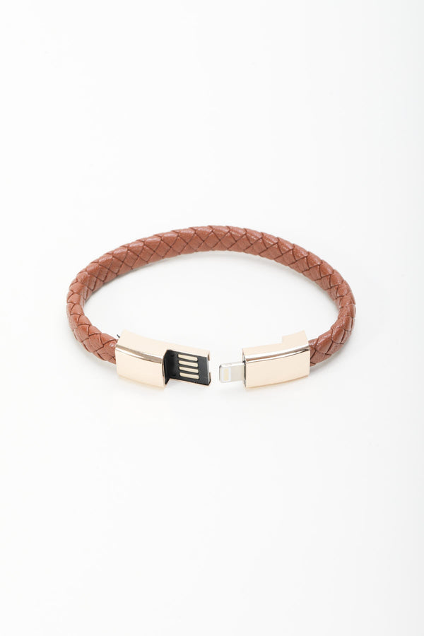 carraig donn USB-ISO Charging Cable Bracelet in Brown