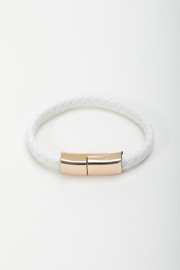 Carraig Donn USB-ISO Charging Cable Bracelet In White
