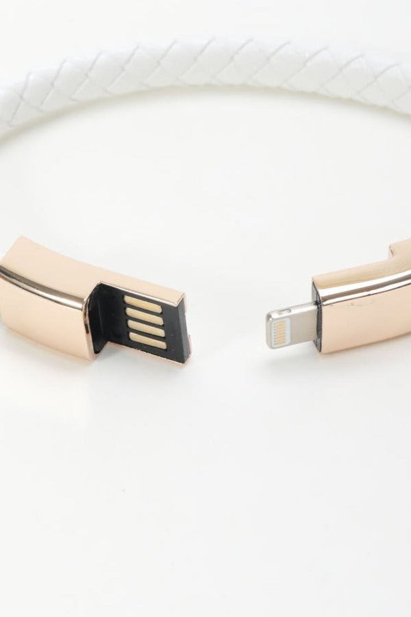 Carraig Donn USB-ISO Charging Cable Bracelet In White