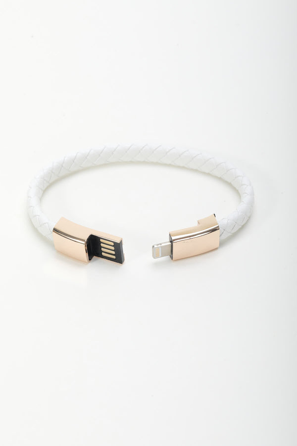 carraig donn USB-ISO Charging Cable Bracelet in White