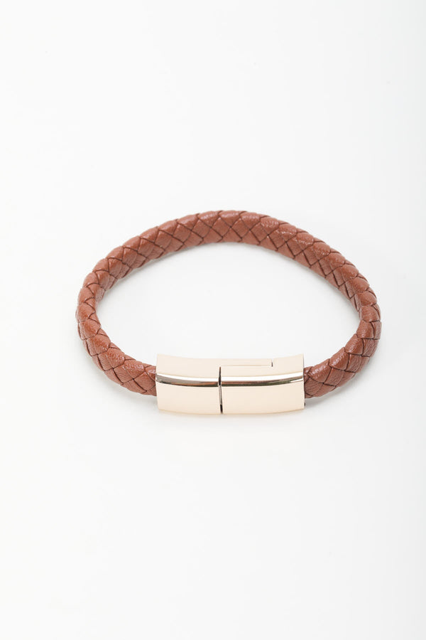 Carraig Donn USB-USB C Charging Cable Bracelet In Brown