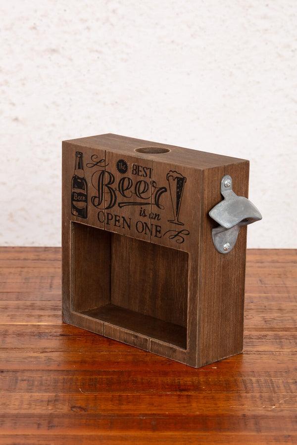 Carraig Donn Wooden Beer Cork Box With Bottle Opener