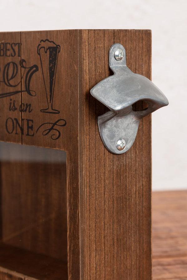 Carraig Donn Wooden Beer Cork Box With Bottle Opener