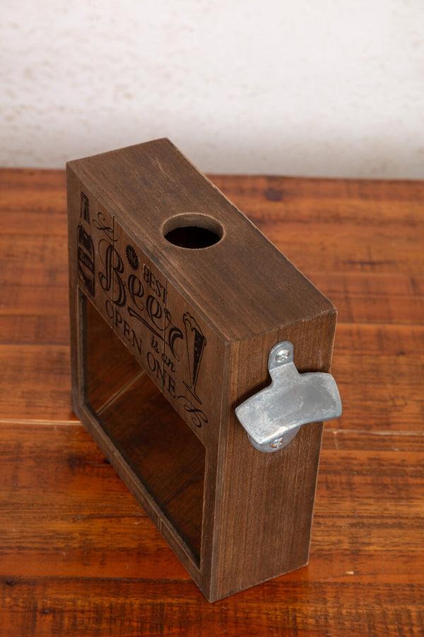 Carraig Donn Wooden Beer Cork Box With Bottle Opener