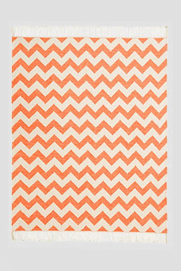 Carraig Donn Ziggy Throw 127x178cm In Orange And Grey