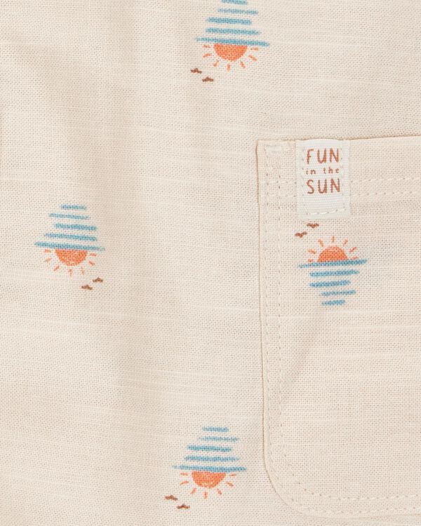 Carter's Baby Button-Front Sunset Print Sleeveless Romper