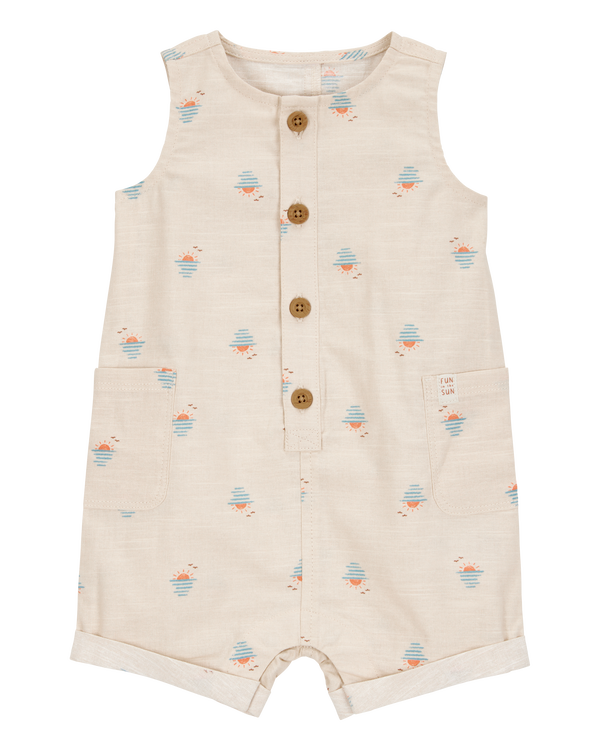 carter's Baby Button-Front Sunset Print Sleeveless Romper