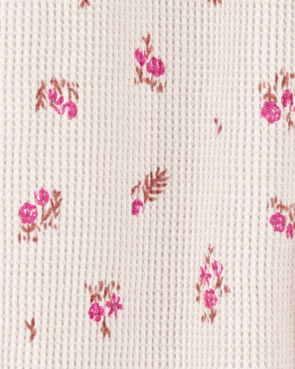 Carter's Baby Floral 2-Way Zip Waffle Knit Sleep & Play Pajamas - Khaki