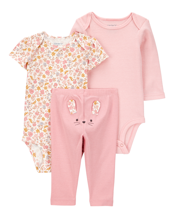 carter's Baby Girl 3-Piece Floral Mouse Little Character Set® - Pink