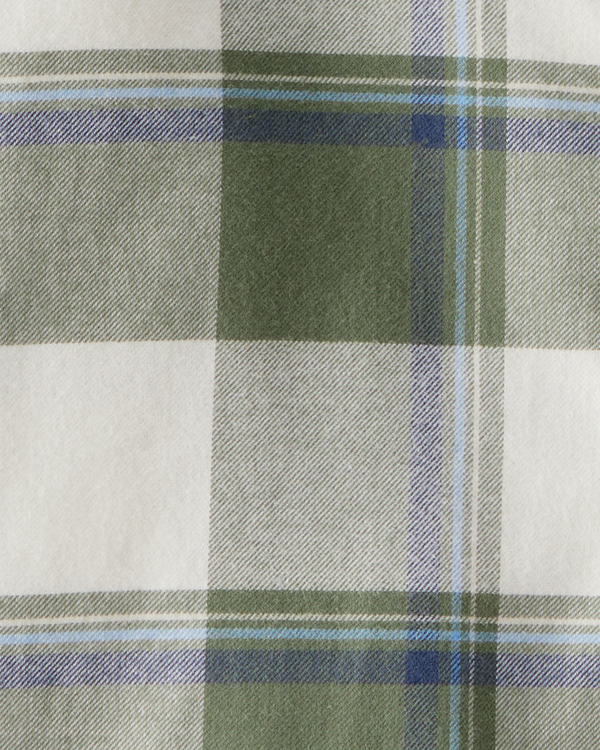 Carter's Boys Plaid Layered-Look Button-Down Hooded Tee - Green