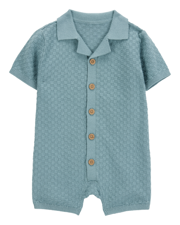 carter's Baby Button-Front Sweater Romper - Blue