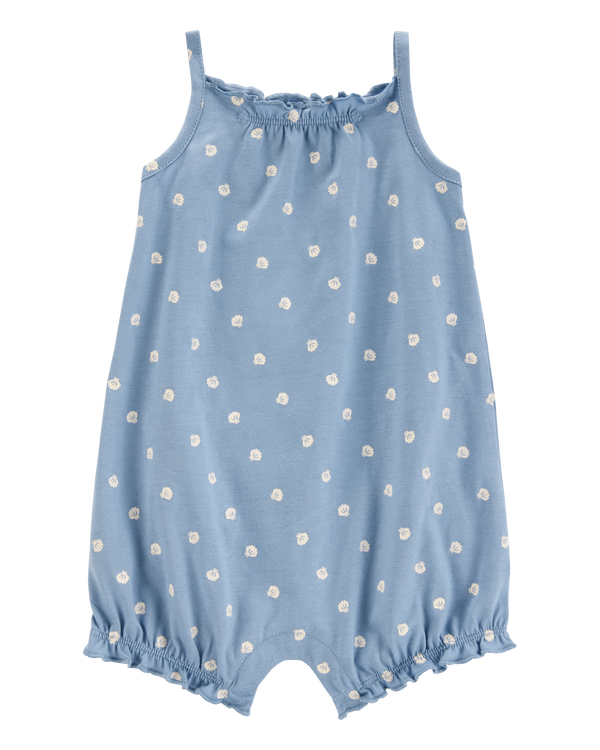 carter's Baby Girl Shell Cotton Romper - Blue
