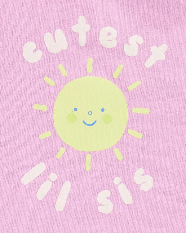 Carter's Baby Lil Sis Flutter-Sleeve Bodysuit - Pink