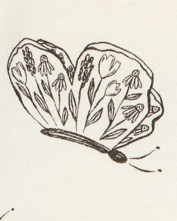 Carter's Butterfly Short-Sleeve Peplum Tee - Cream