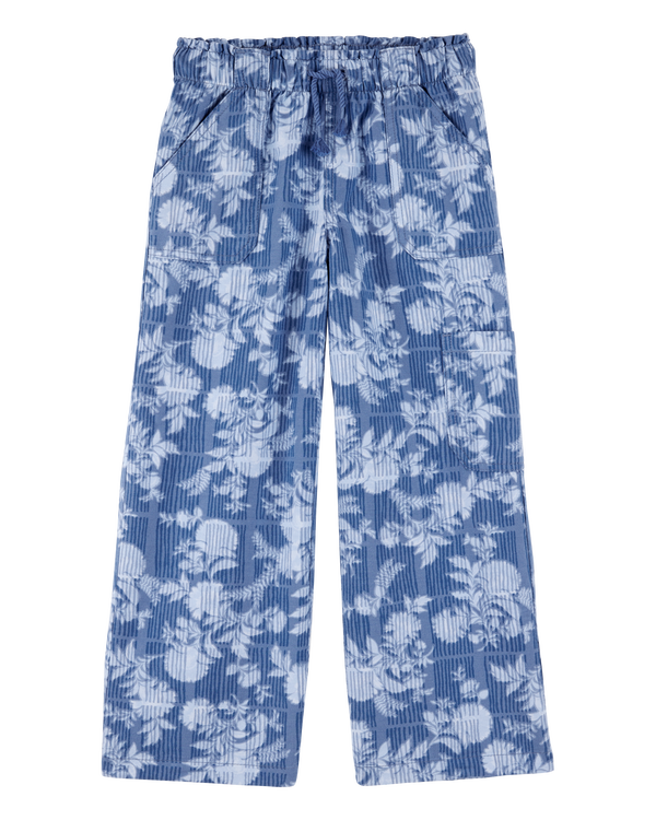 carter's Kid Floral Print Drawstring Pants - Blue