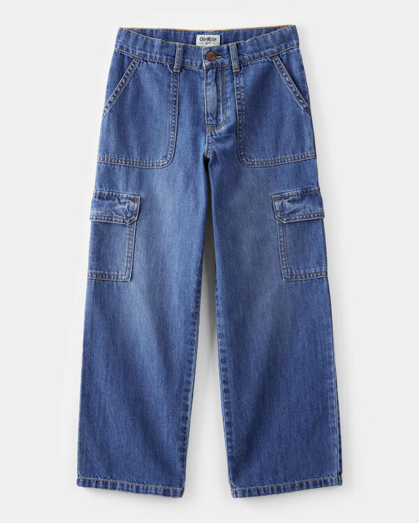 carter's Kid High Rise Cargo Denim Jeans - Blue Wash