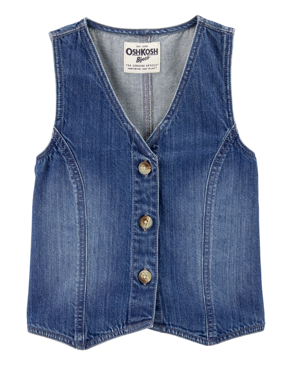 carter's Kid Iconic Denim Button-Down Vest - Blue