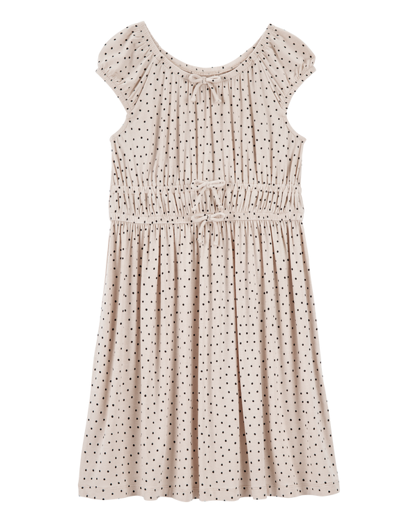 carter's Kid Polka Dot Short-Sleeve Dress - Tan