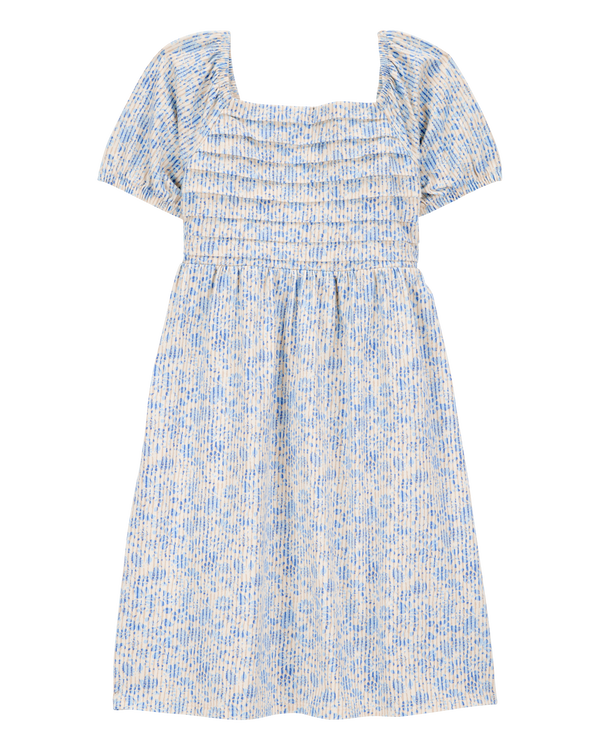 carter's Kid Smocked Floral Print Dress - Blue