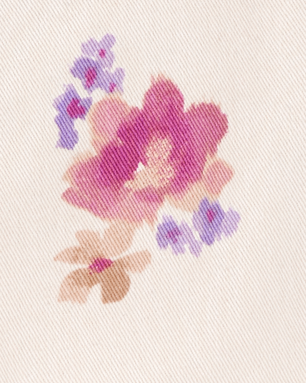 Carter's Kid Twill Floral Print Skirt - Ivory