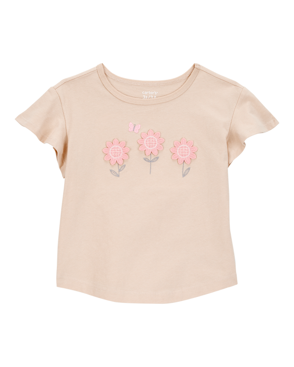 carter's Toddler Floral Short-Sleeve Top - Tan