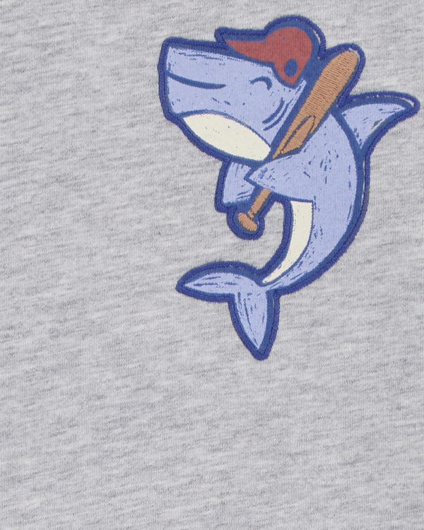 Carter's Toddler Shark Raglan Tee - Grey