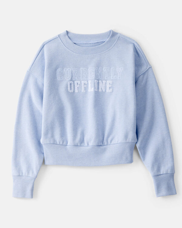 carter's Kid Oversized "Currently Offline" Graphic Sweatshirt - Blue