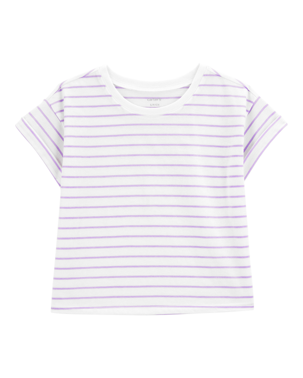 carter's Kid Striped Short-Sleeve Fashion Top - Purple