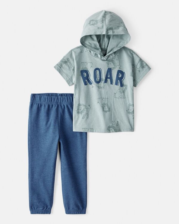 carter's Toddler 2-Piece Roar Dinosaur Hooded Tee & Jogger Pant Set
