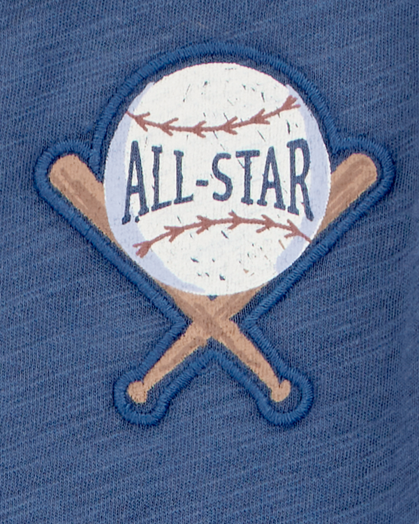 Carter's Toddler All-Star Baseball Button-Down Vintage Tee - Navy
