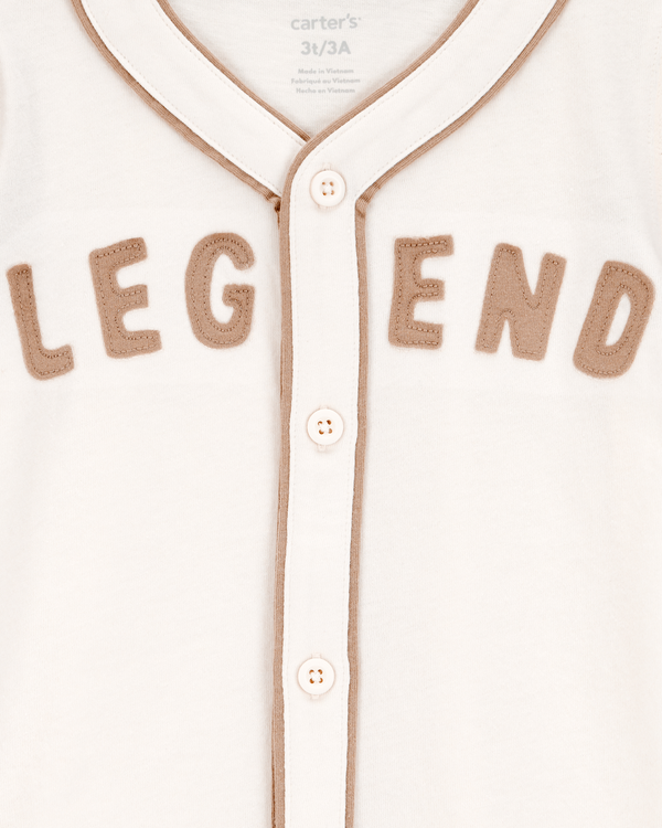 Carter's Toddler Legend Baseball Button-Down Vintage Tee - Ivory