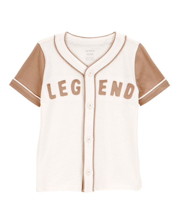 carter's Toddler Legend Baseball Button-Down Vintage Tee - Ivory