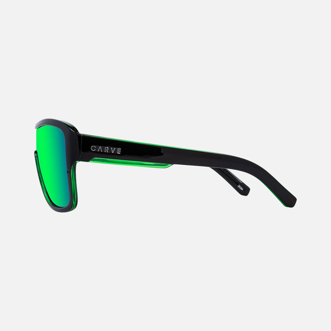 Carve Anchor Beard Gloss Black Outer Frame With Green Crystal Inner Trims Green Iridium Lens