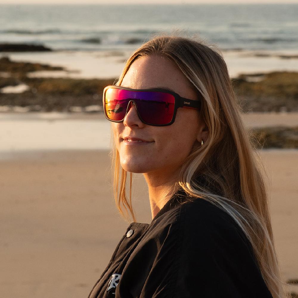 Carve Anchor Beard Gloss Black Outer Frame With Orange Crystal Inner Trims Orange Iridium Lens