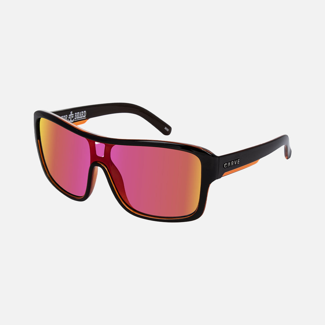 Carve Anchor Beard Gloss Black Outer Frame With Orange Crystal Inner Trims Orange Iridium Lens