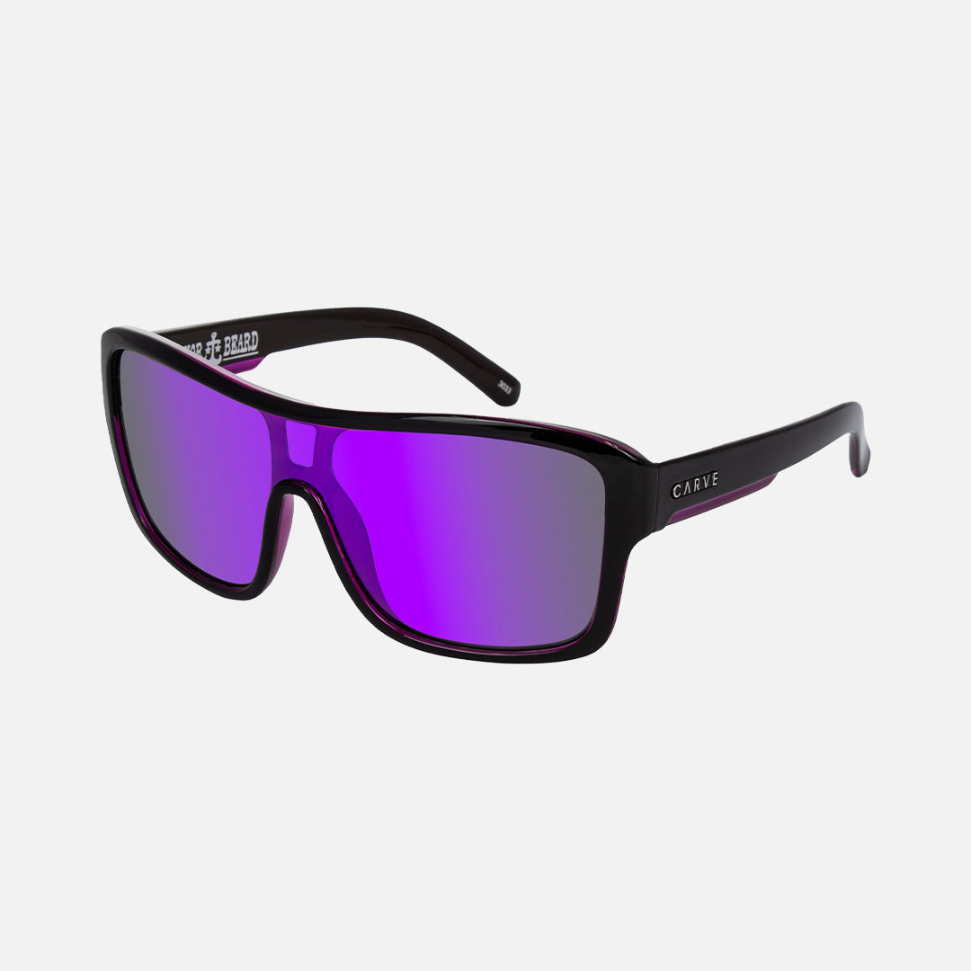 Carve Anchor Beard Gloss Black Outer Frame With Purple Crystal Inner Trims Purple Iridium Lens