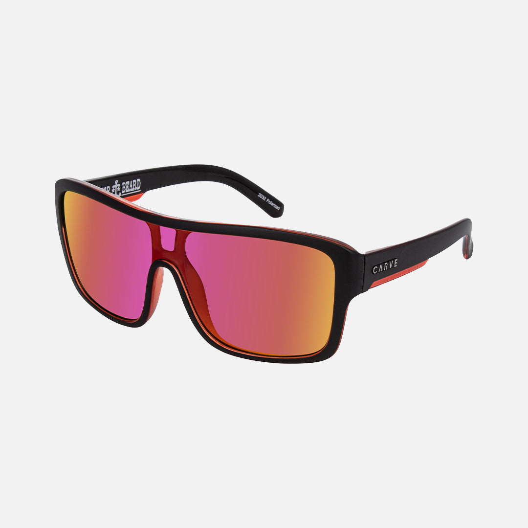 Carve Anchor Beard Gloss Black Outer Frame With Red Crystal Inner Trims Red Iridium Lens