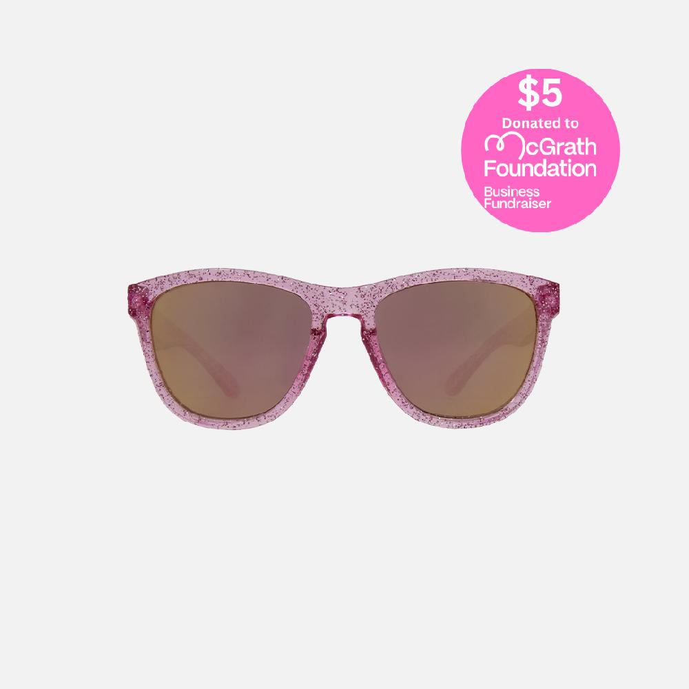 carve Cali Crystal Pink Glitter Frame with Grey with Pink Iridium Lens