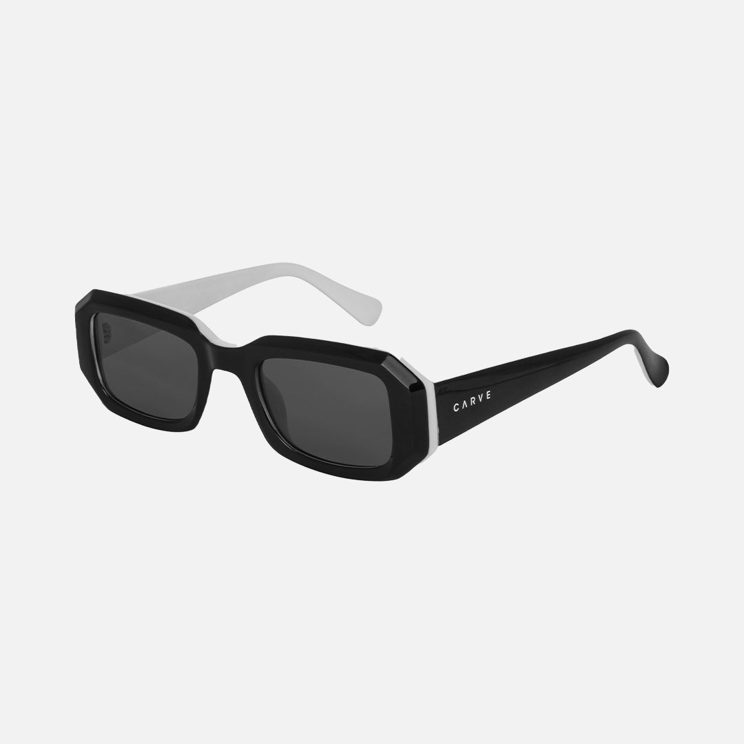 Carve Asher Gloss Black White Frame With Grey Lens