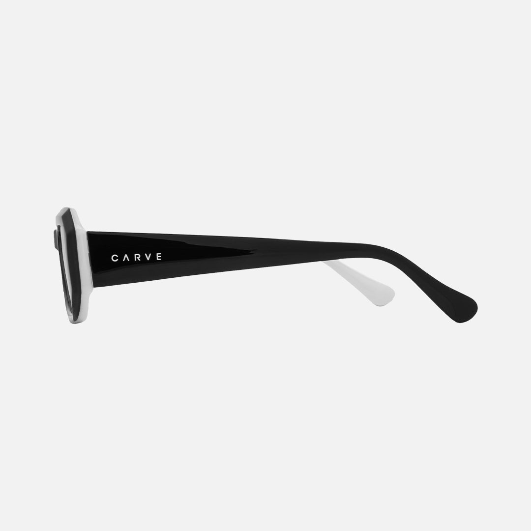 Carve Asher Gloss Black White Frame With Grey Lens