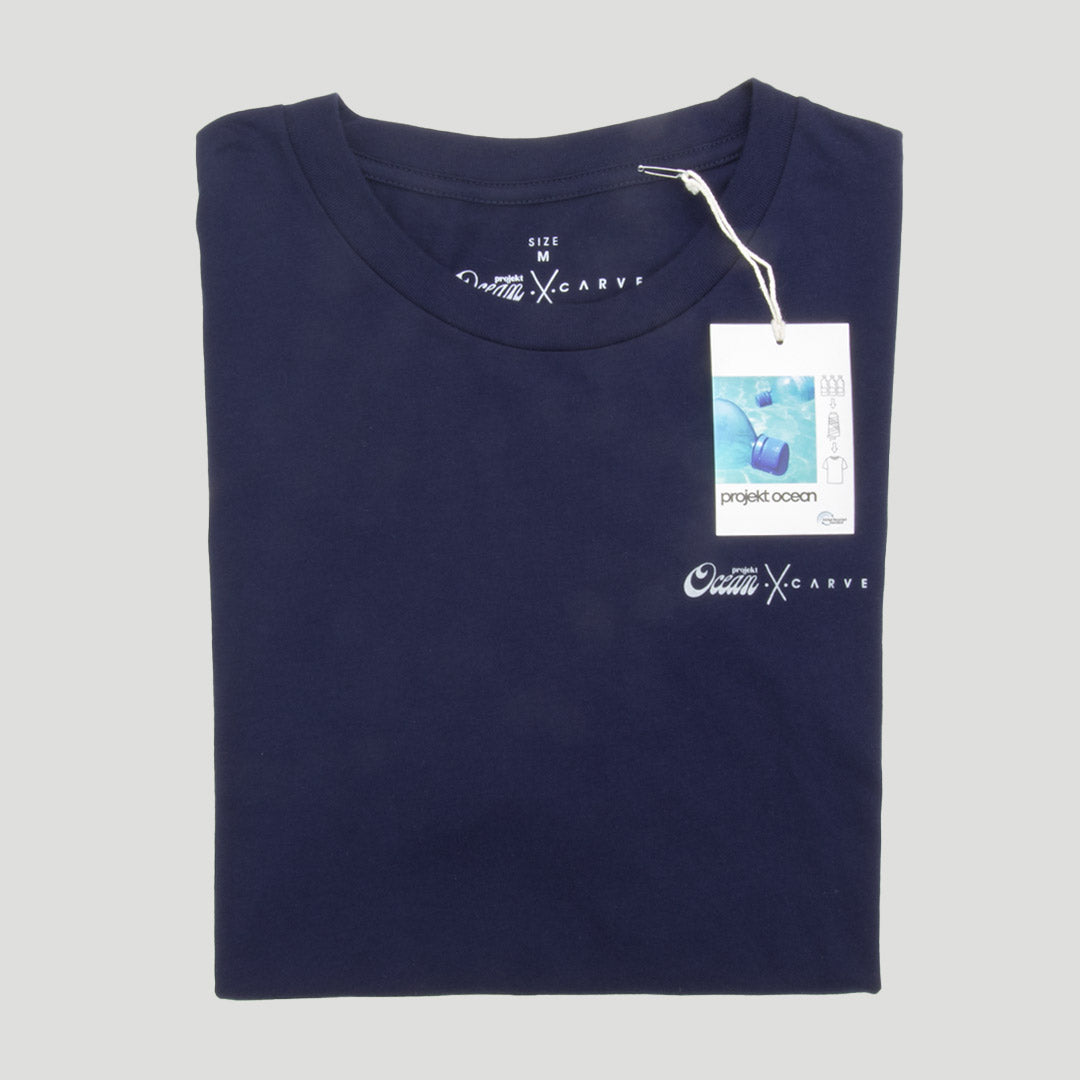 Carve Palms Mens Recylced Tee NAVY