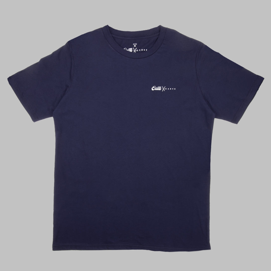 carve Palms mens recylced tee NAVY