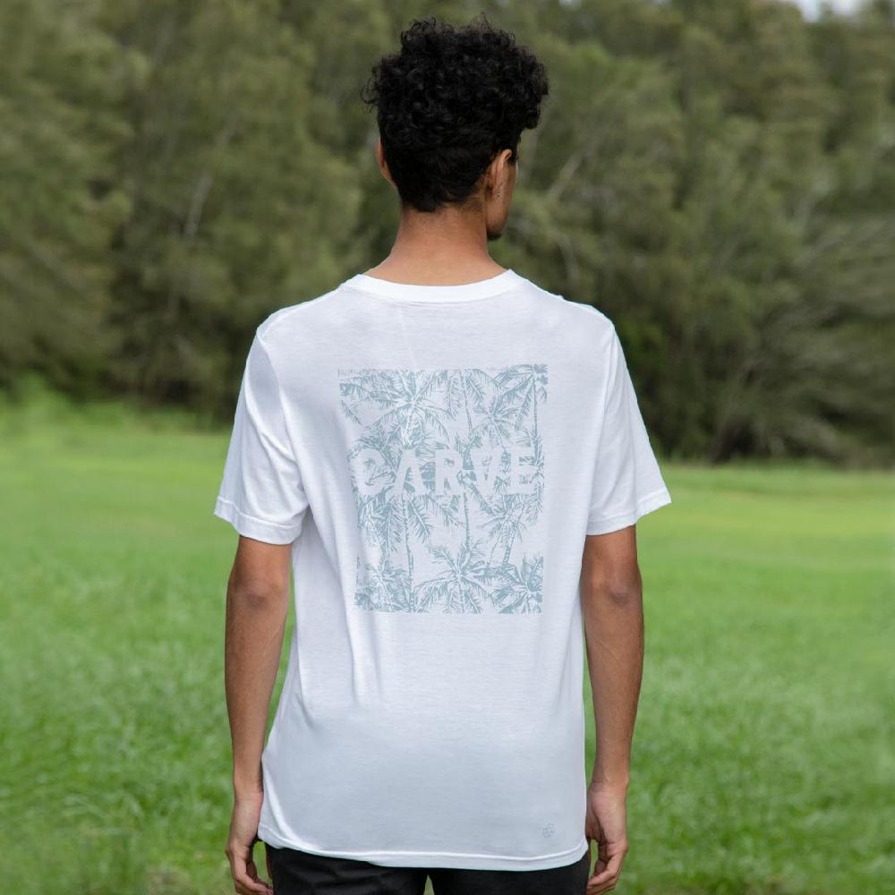 carve Palms mens recylced tee WHITE