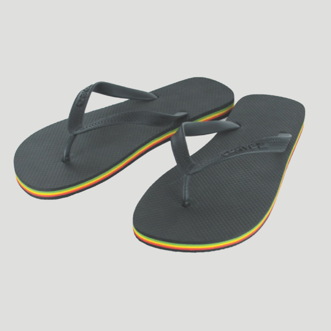 carve Rasta Thongs Black