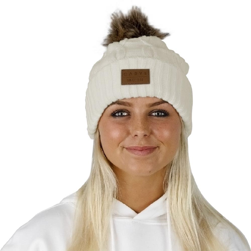 carve Whistler Beanie Cable Knit with Pom Pom